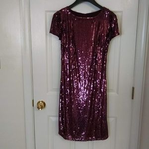 MARINA Sequin Dress in Shimmering Purple